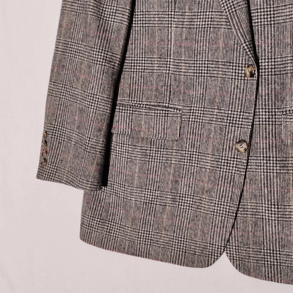 Brooks Brothers Mens 41L Blazer 100% Camel Hair Glen‎ Plaid Sport Coat USA